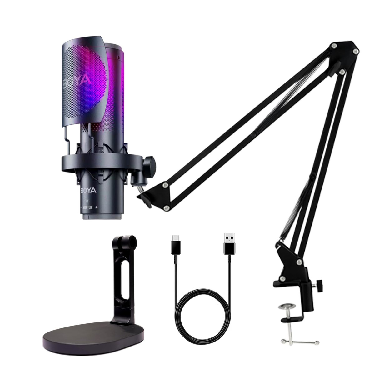 اجاره پایه میکروفن بویا- BOYA BY-BA20 microphone stand - تصویر 3