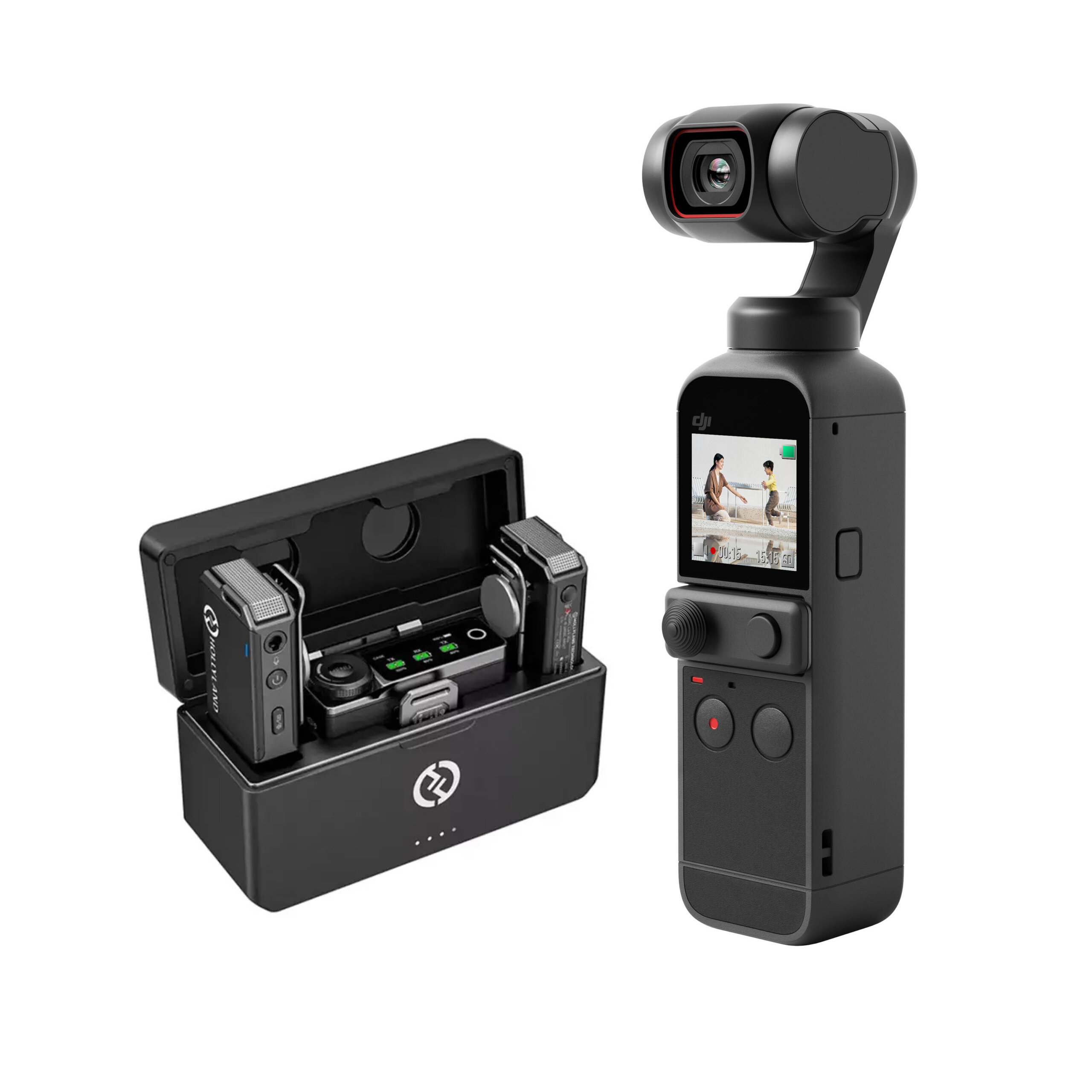 kit osmo v l max اجاره کیت دوربین اسمو پاکت به همراه میکروفون لارک مکس- Camera OsmoPocket2 & Lark Max - تصویر 1